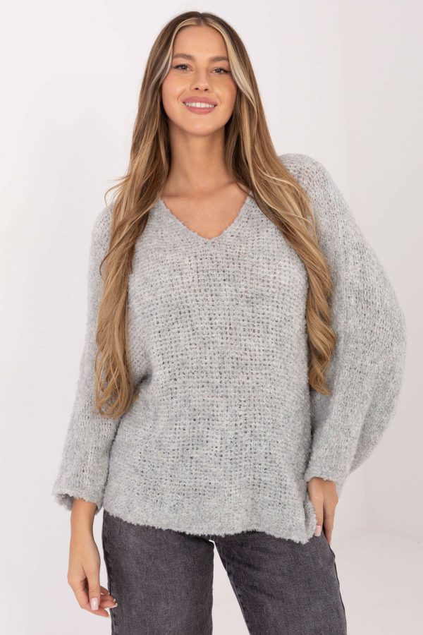 Grey Jumper in Sweaters, Pullovers, Jumpers, Turtlenecks, Boleros, Shrugs with Acrylic, Polyamide, Viscose and Wool