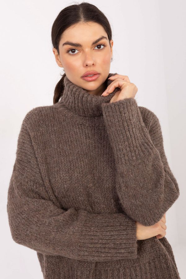 Beige Turtleneck in Sweaters, Pullovers, Jumpers, Turtlenecks, Boleros, Shrugs with Acrylic, Polyamide, Viscose and Wool