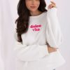 Beige Sweatshirt in Sweatshirts For Women with Cotton and Polyester