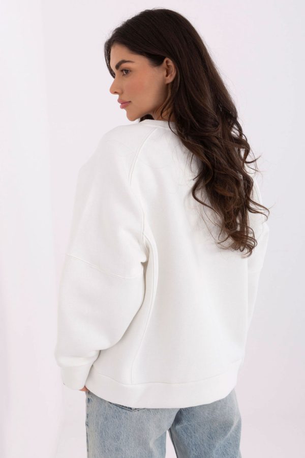 Beige Sweatshirt in Sweatshirts For Women with Cotton and Polyester