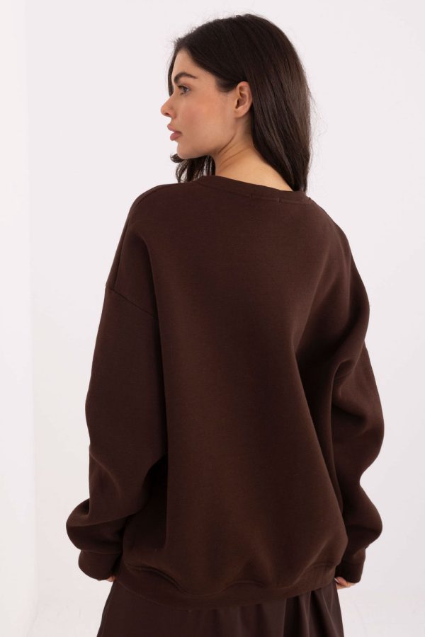 Brown Sweatshirt in Sweatshirts For Women with Cotton and Polyester