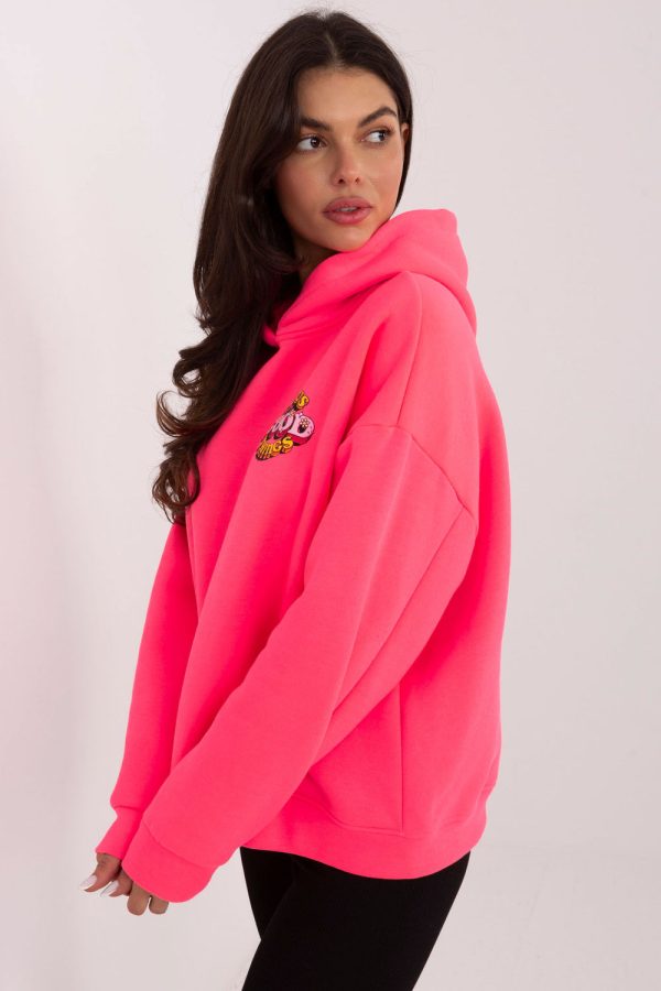Pink Sweatshirt in Sweatshirts For Women with Cotton and Polyester