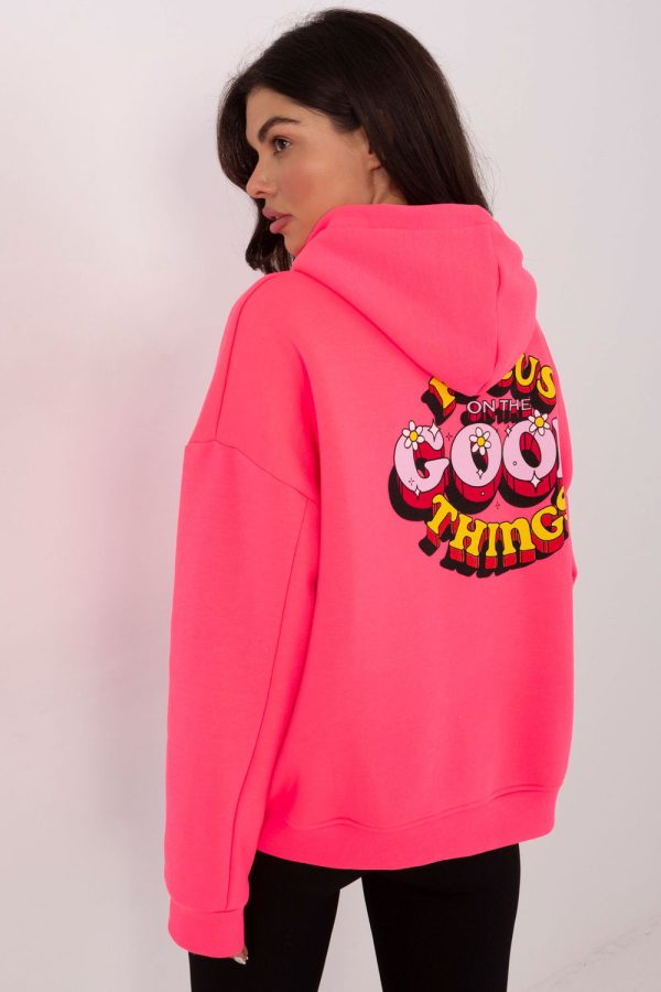 Pink Sweatshirt in Sweatshirts For Women with Cotton and Polyester