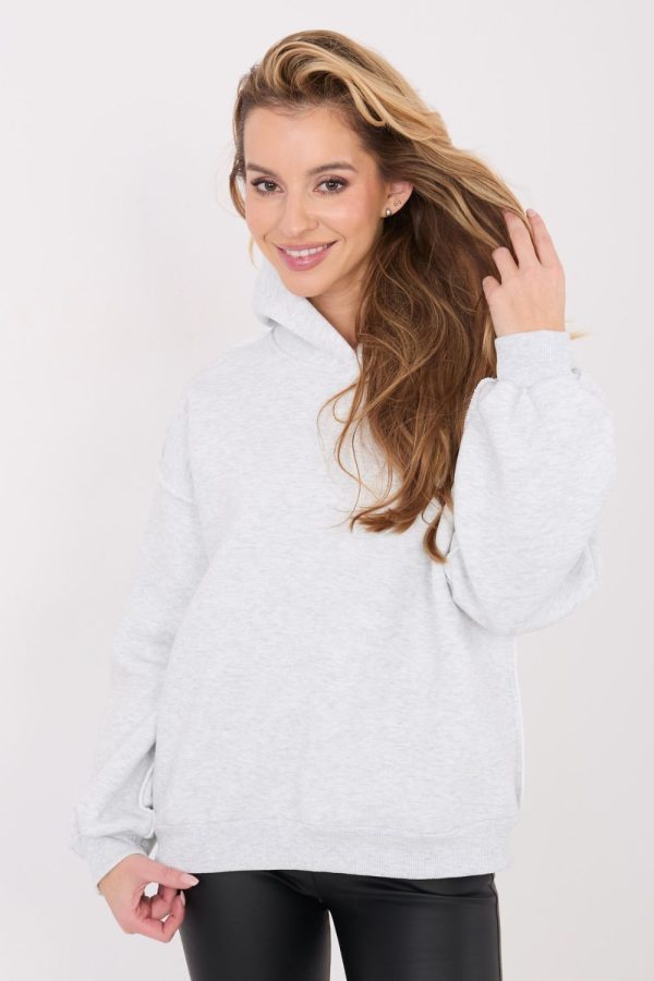 Grey Sweatshirt in Sweatshirts For Women with Cotton and Spandex