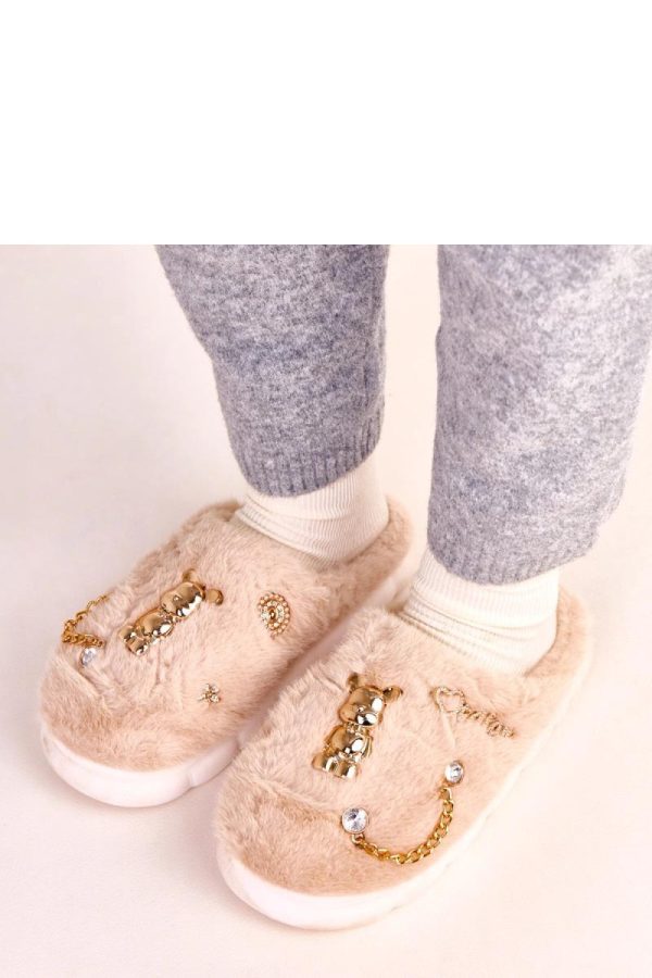 Beige Slippers...Fabric, Footbed and Sole Height