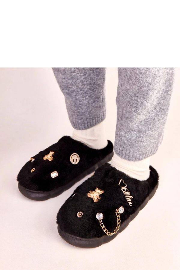 Black Slippers in Slippers For Women with Fabric, Footbed and Sole Height