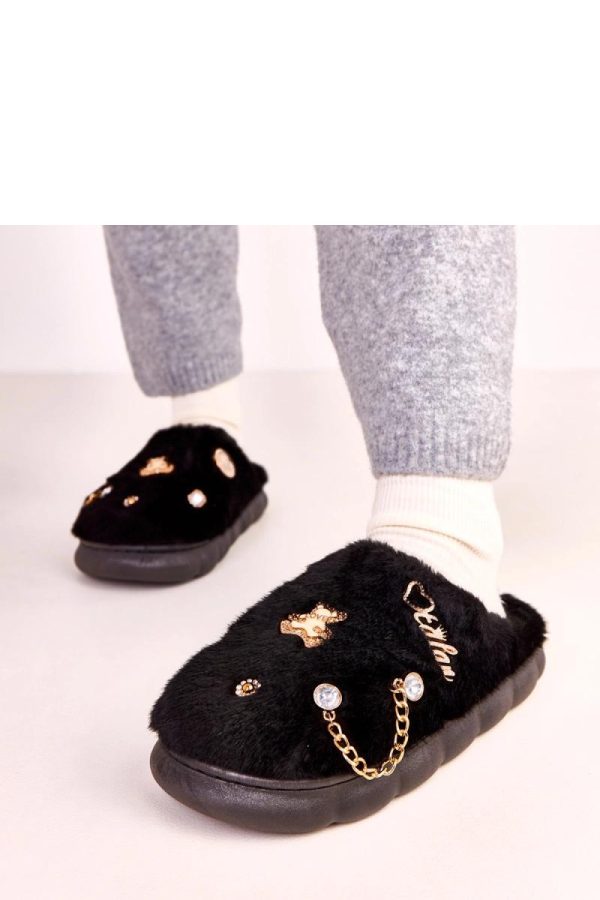 Black Slippers in Slippers For Women with Fabric, Footbed and Sole Height