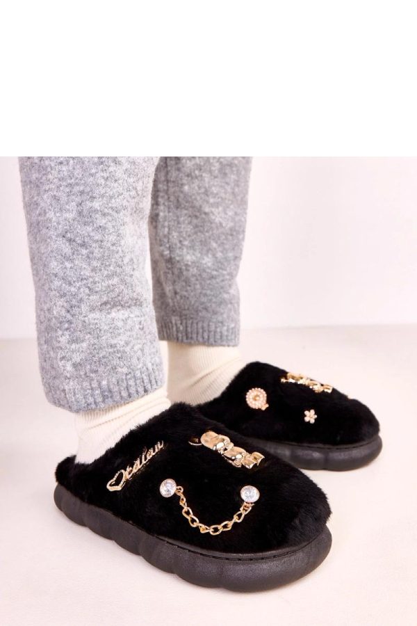 Black Slippers...Fabric, Footbed and Sole Height