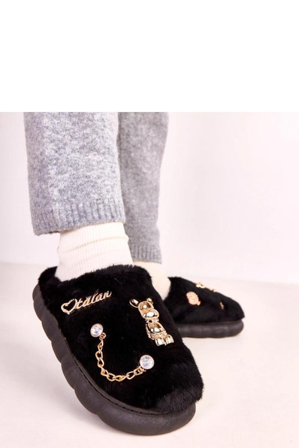 Black Slippers...Fabric, Footbed and Sole Height