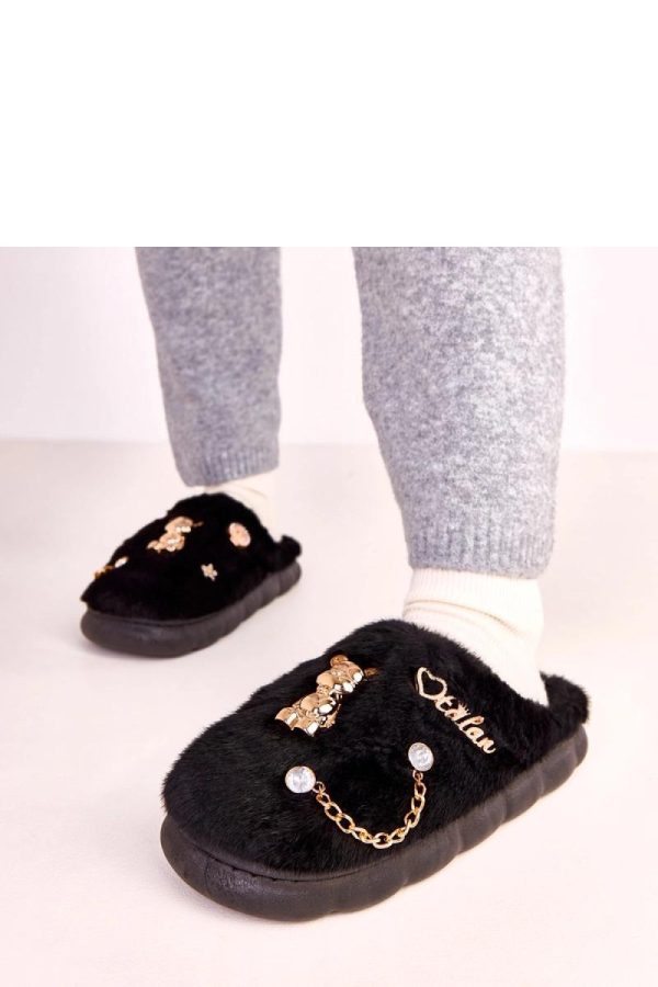 Black Slippers...Fabric, Footbed and Sole Height