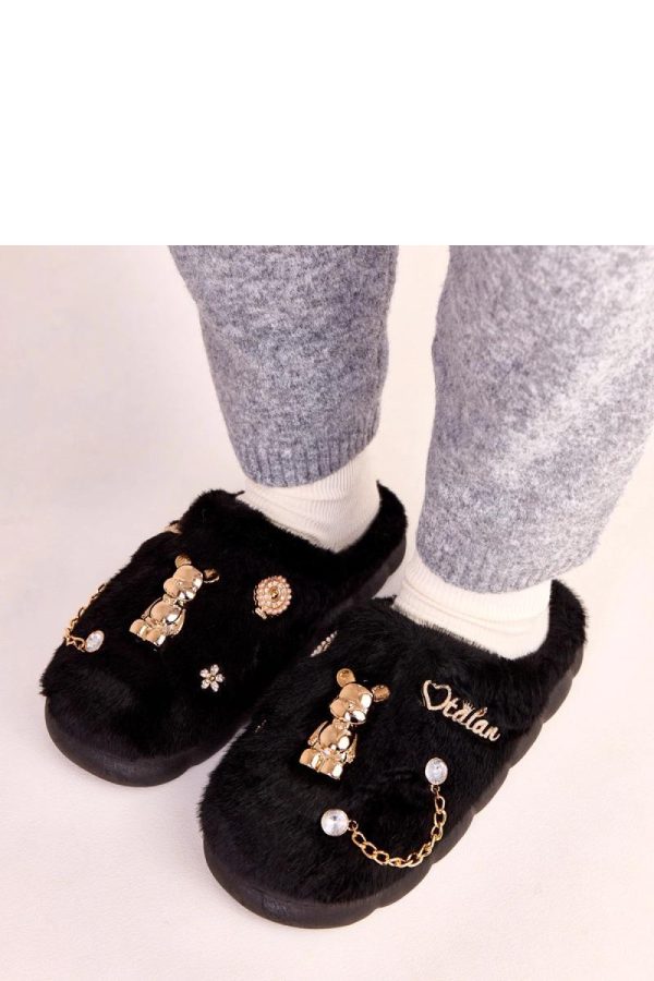 Black Slippers...Fabric, Footbed and Sole Height