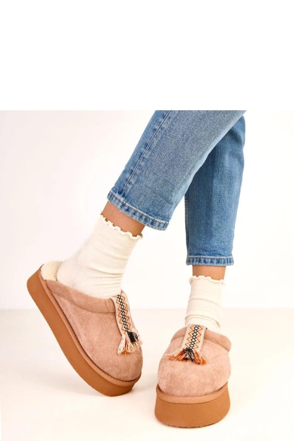 Beige Slippers....Fabric, Footbed and Platform Height