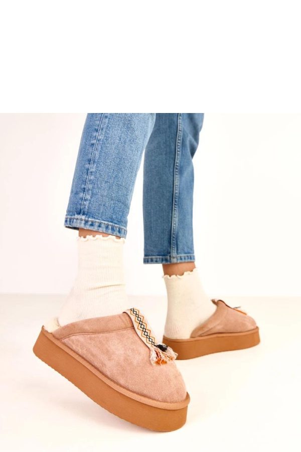 Beige Slippers....Fabric, Footbed and Platform Height