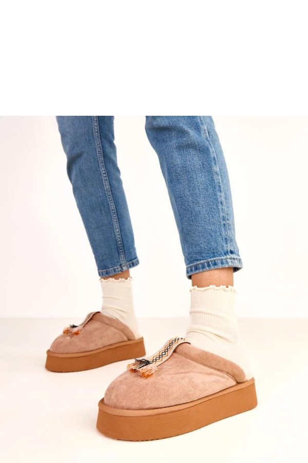 Beige Slippers....Fabric, Footbed and Platform Height