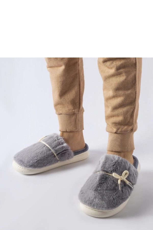 Grey Slippers in Slippers For Women with Fabric, Warmers, Footbed and Platform Height