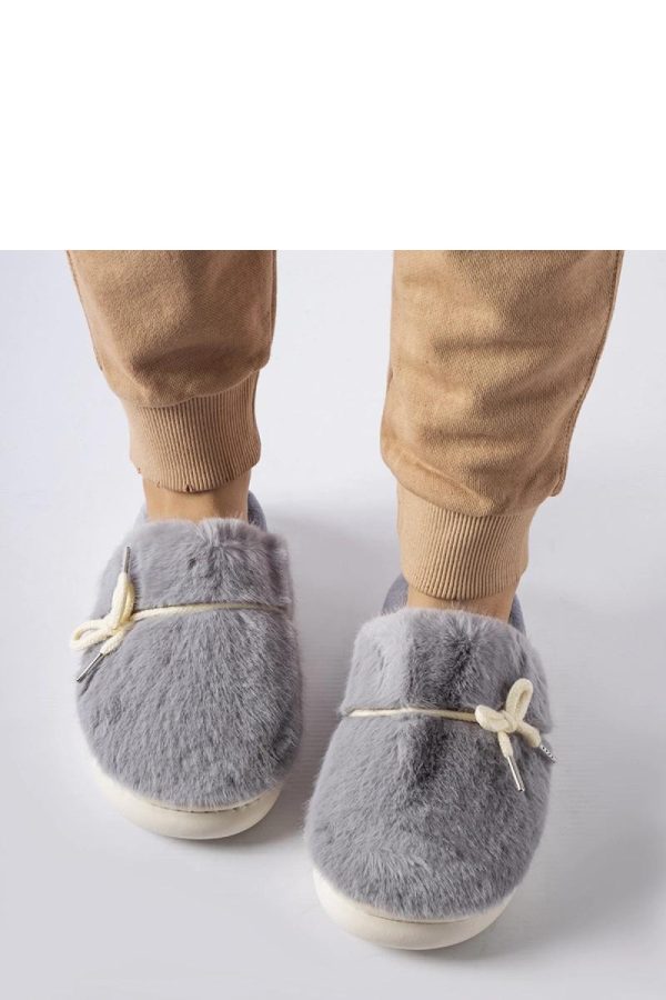 Grey Slippers in Slippers For Women with Fabric, Warmers, Footbed and Platform Height