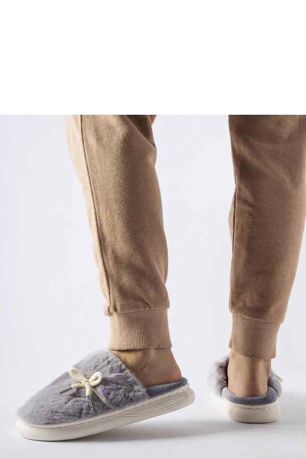 Grey Slippers in Slippers For Women with Fabric, Warmers, Footbed and Platform Height