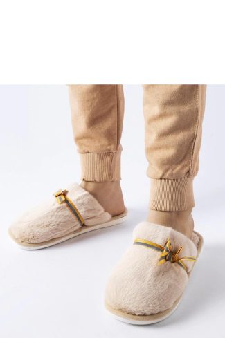 Beige Slippers in Slippers For Women with Fabric, Footbed and Sole Height