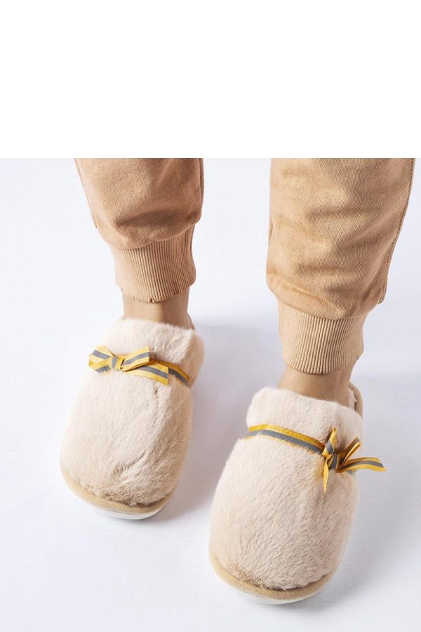 Beige Slippers in Slippers For Women with Fabric, Footbed and Sole Height