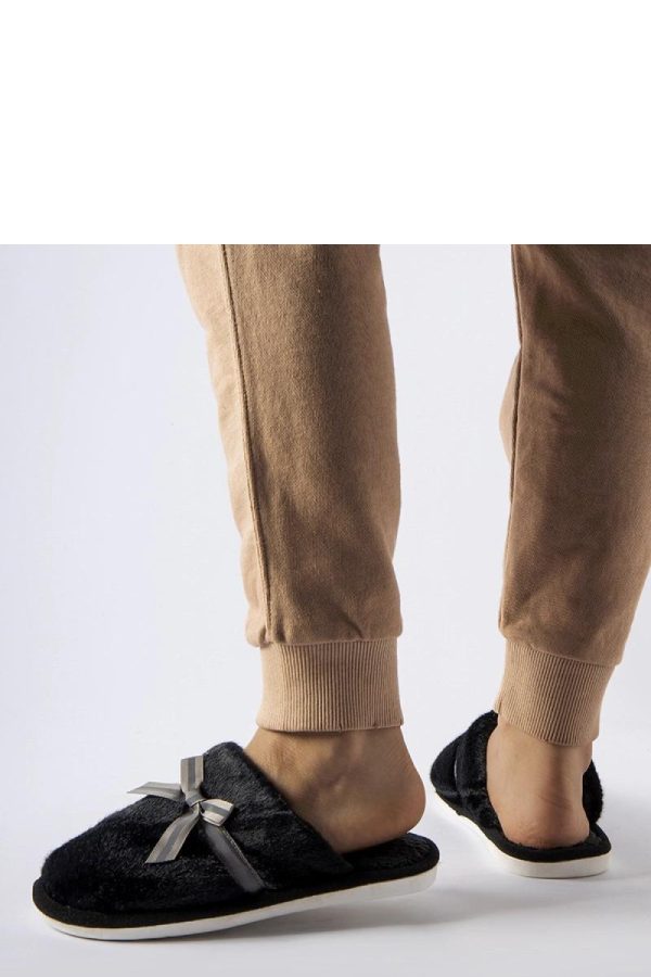 Black Slippers in Slippers For Women with Fabric, Footbed and Sole Height