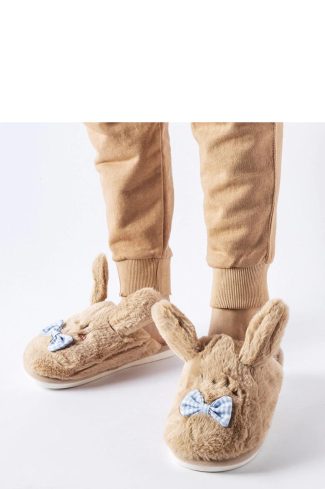 1109724 Beige Slippers in Slippers For Women with Fabric and Sole Height