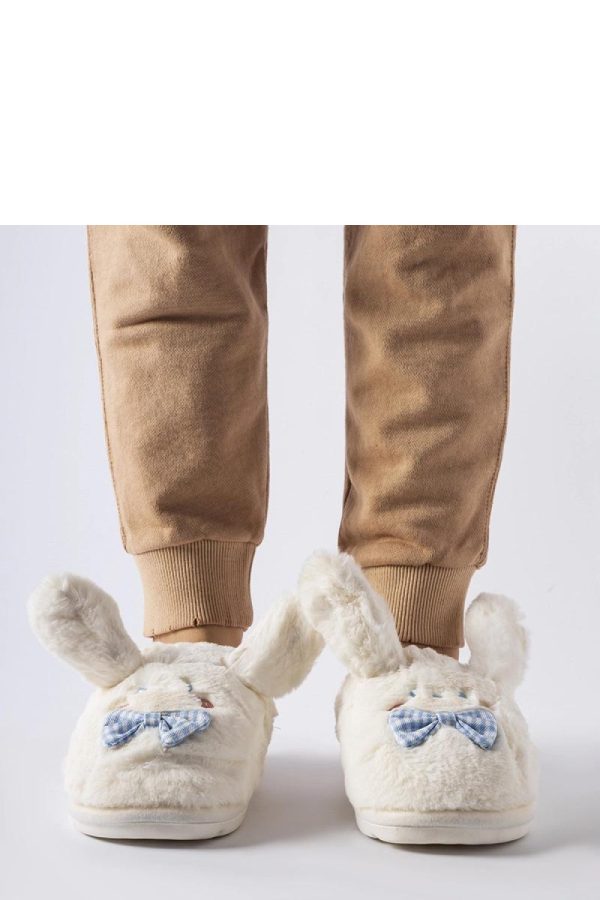 White Slippers in Slippers For Women with Fabric and Sole Height