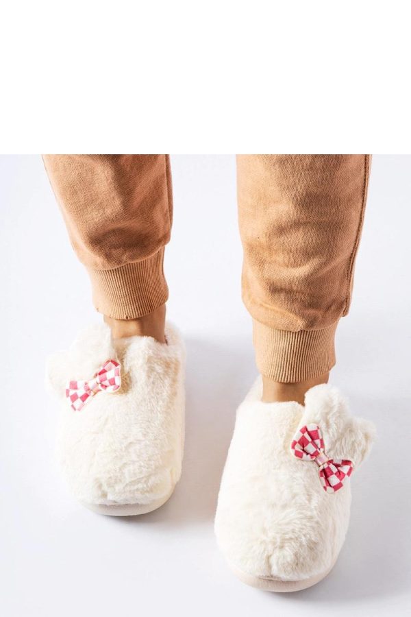White Slippers in Slippers For Women with Fabric and Sole Height
