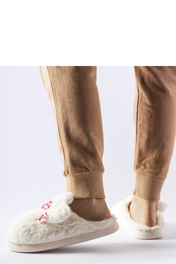 White Slippers in Slippers For Women with Fabric and Sole Height