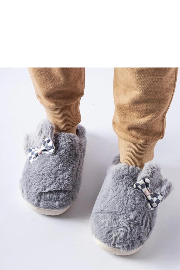 Grey Slippers.Fabric and Sole Height
