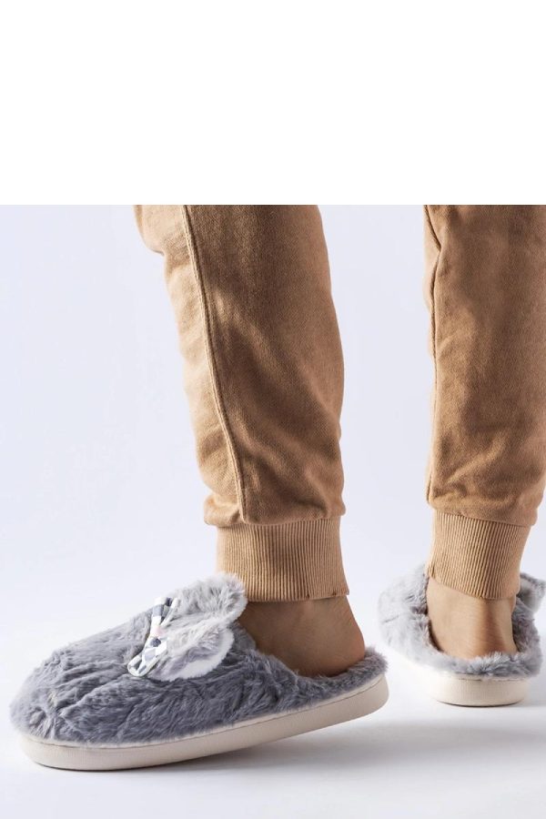 Grey Slippers.Fabric and Sole Height