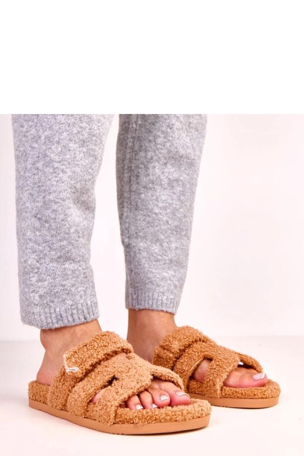 Brown Slippers in Slippers For Women with Fabric, Footbed and Sole Height