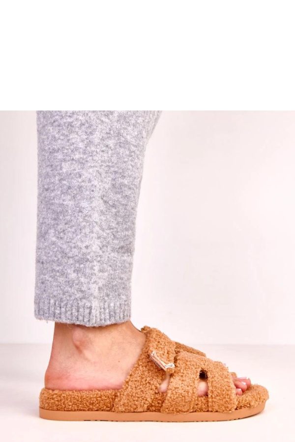 Brown Slippers in Slippers For Women with Fabric, Footbed and Sole Height