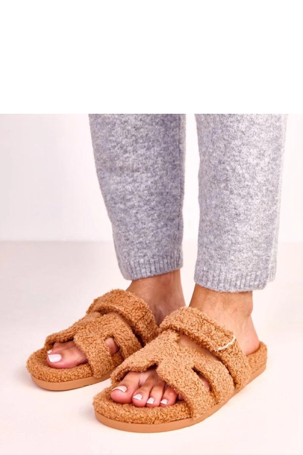 Brown Slippers in Slippers For Women with Fabric, Footbed and Sole Height