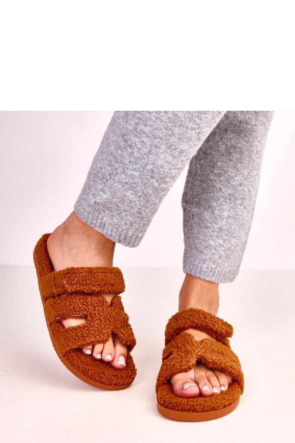 Brown Slippers in Slippers For Women with Fabric, Footbed and Sole Height