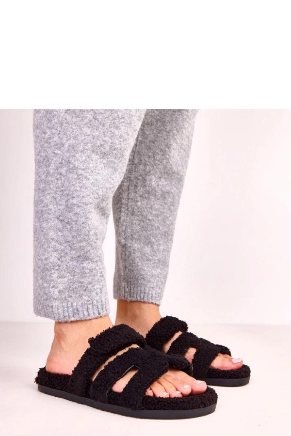 Black Slippers...Fabric, Footbed and Sole Height