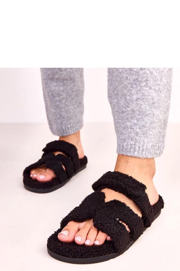 Black Slippers...Fabric, Footbed and Sole Height