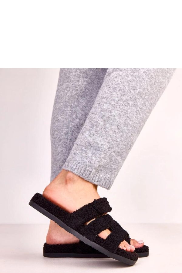 Black Slippers...Fabric, Footbed and Sole Height