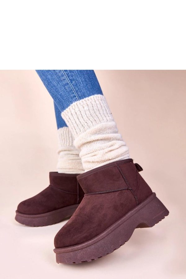 Brown Snow Boots in Women`s Ankle Boots & Booties with Fabric, Footbed and Platform Height