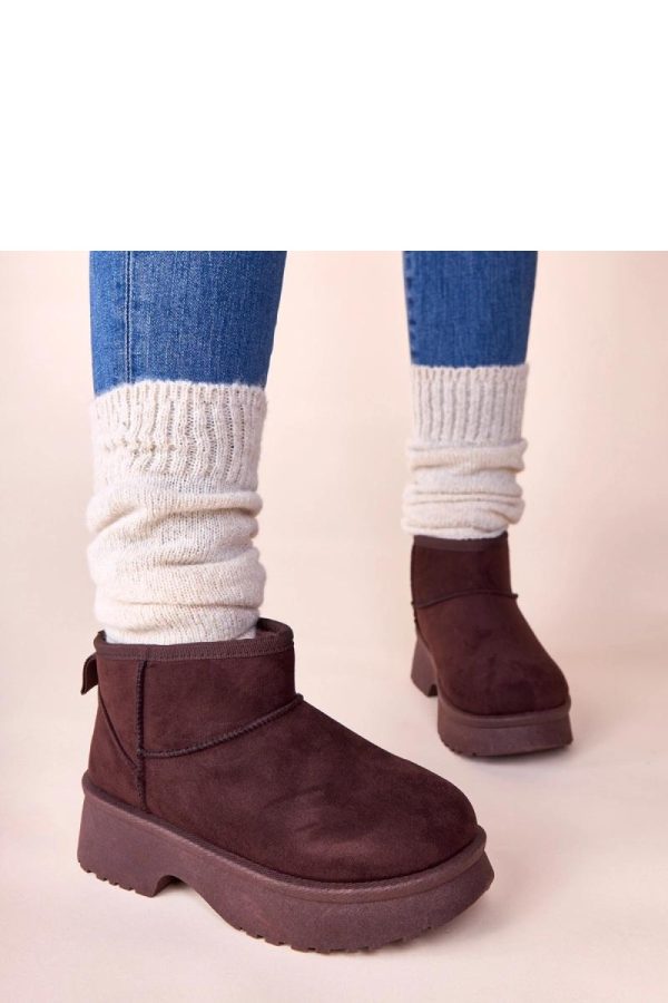 Brown Snow Boots in Women`s Ankle Boots & Booties with Fabric, Footbed and Platform Height