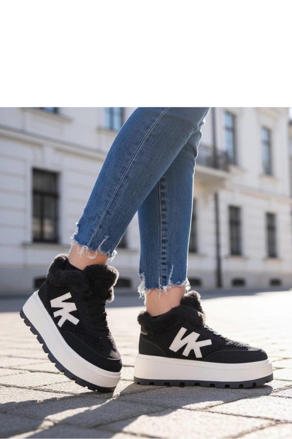 Black Sport Shoes in Women`s Athletic Shoes, Trainers, Sneakers with Fabric, Footbed and Platform Height