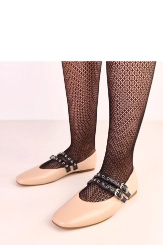 Beige Ballet Flats....Fabric and Footbed