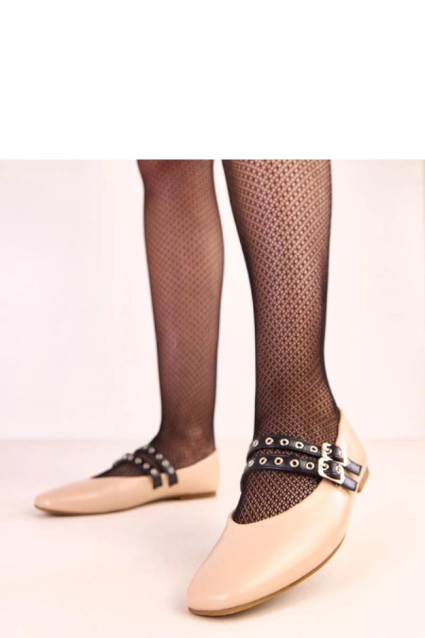 Beige Ballet Flats....Fabric and Footbed