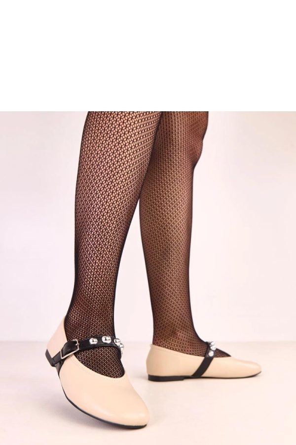 Beige Ballet Flats..Fabric and Footbed