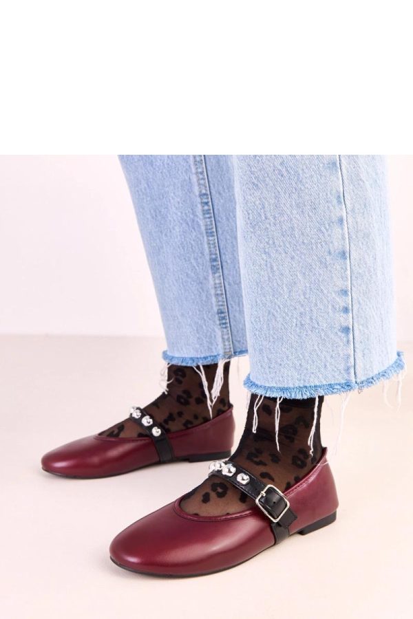 Red Ballet Flats.Fabric and Footbed