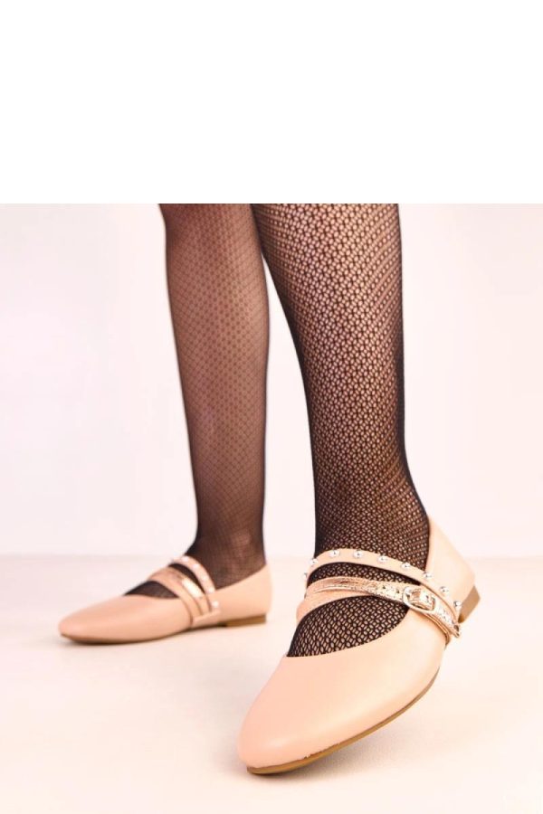 Beige Ballet Flats....Fabric and Footbed