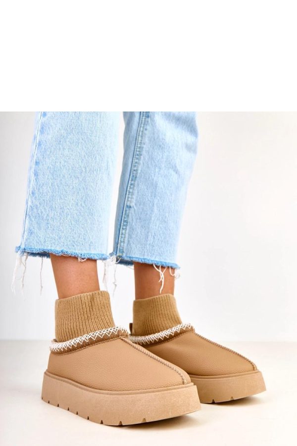 Brown Snow Boots.Fabric, Footbed and Platform Height