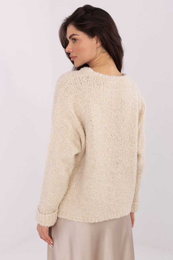 Beige Jumper in Sweaters, Pullovers, Jumpers, Turtlenecks, Boleros, Shrugs with Acrylic, Alpaca, Polyester and Wool