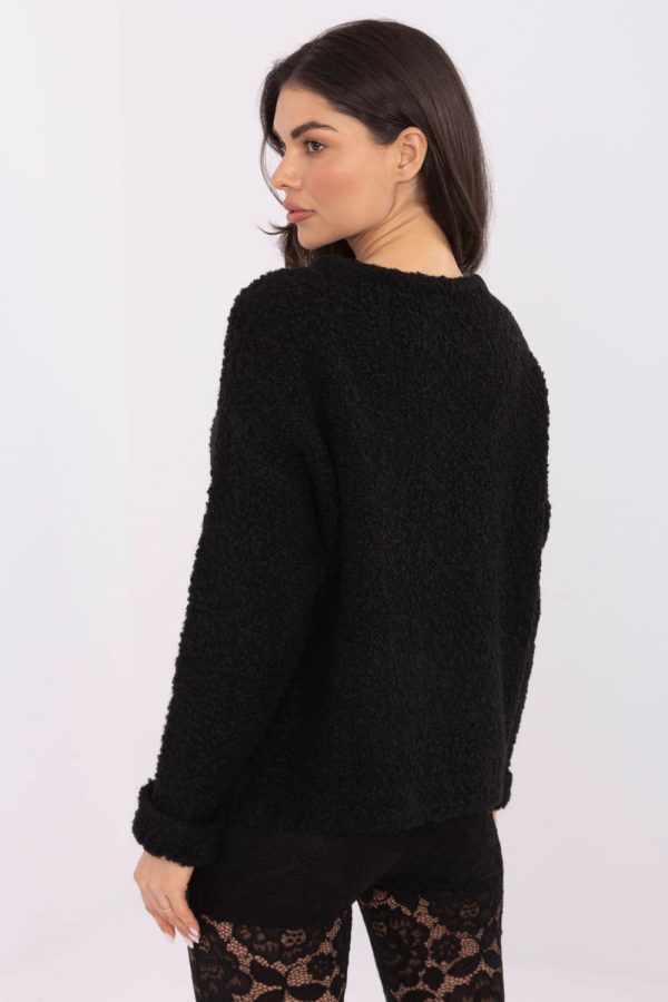 Black Jumper in Sweaters, Pullovers, Jumpers, Turtlenecks, Boleros, Shrugs with Acrylic, Alpaca, Polyester and Wool