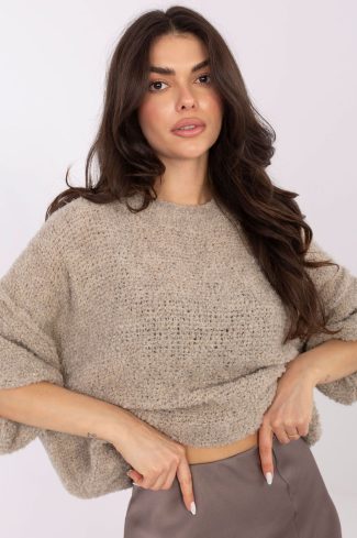 Beige Jumper in Sweaters, Pullovers, Jumpers, Turtlenecks, Boleros, Shrugs with Acrylic, Polyamide, Viscose and Wool