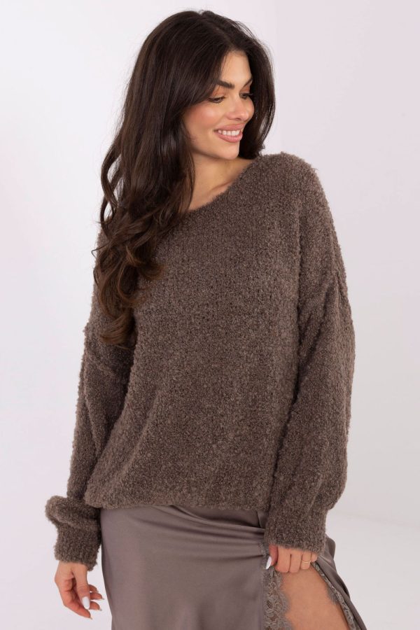 Brown Jumper in Sweaters, Pullovers, Jumpers, Turtlenecks, Boleros, Shrugs with Acrylic, Polyamide, Viscose and Wool